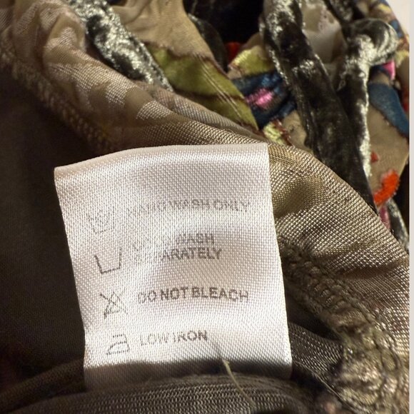 Boho Velvet Patchwork Cowl Neck Poncho Top – Artistic Paisley Print, XL - Picture 7 of 7